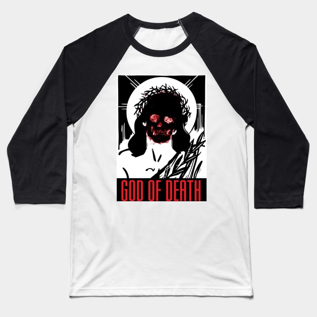 The God Of Death Baseball T-Shirt by artpirate